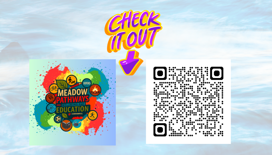 Meadow Pathways Wellbeing & Education Cornwall Logo and QR Code